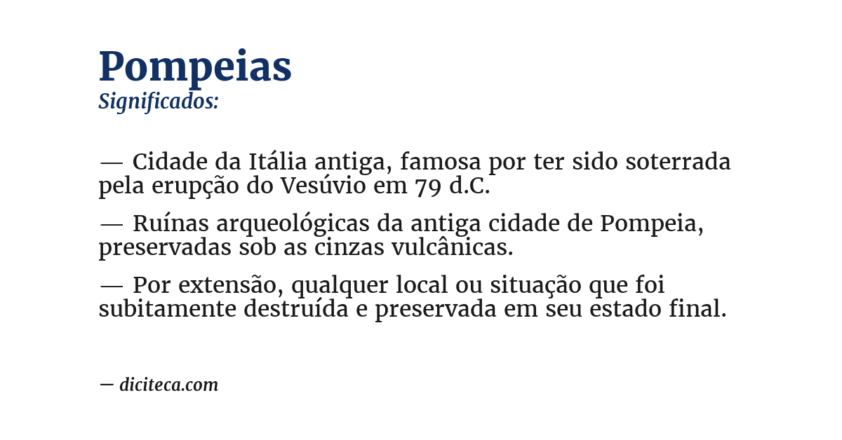 Significado de pompeias