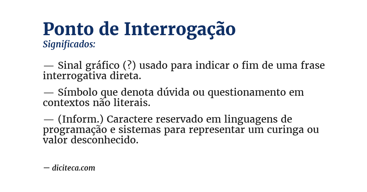 Significado de ponto de interrogação