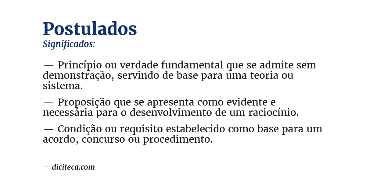 Significado de postulados