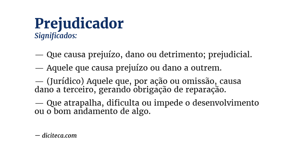 Significado de prejudicador
