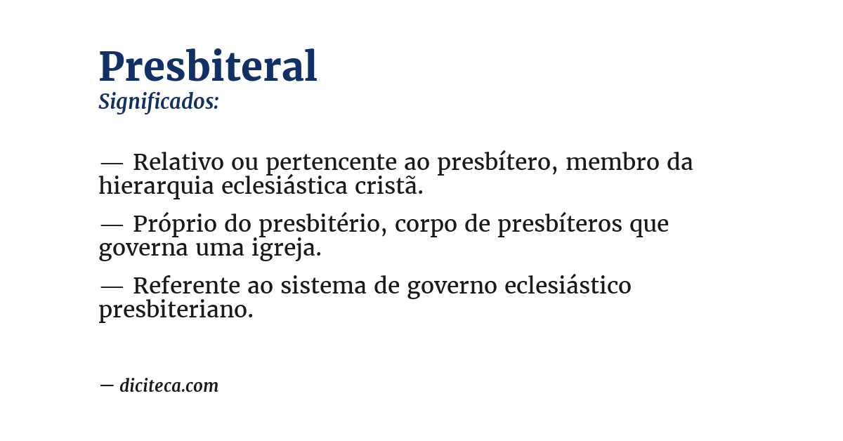 Significado de presbiteral