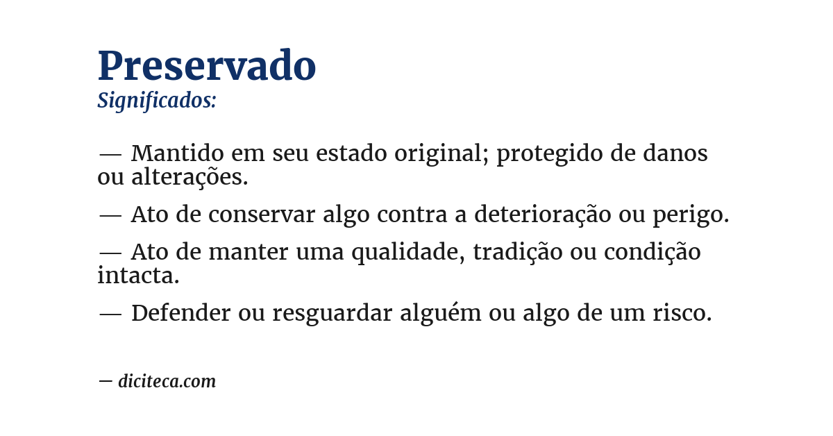 Significado de preservado