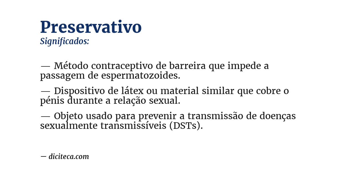 Significado de preservativo