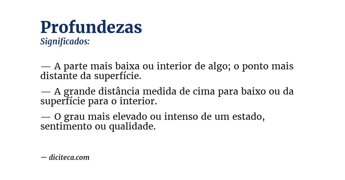 Significado de profundezas