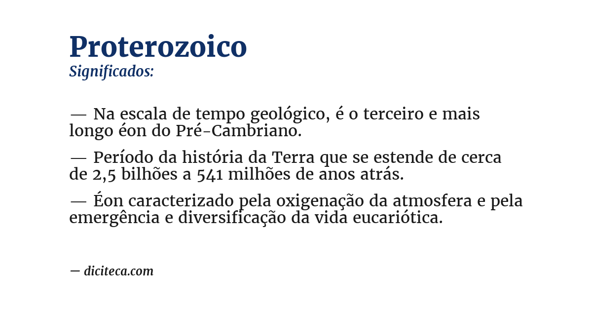 Significado de proterozoico