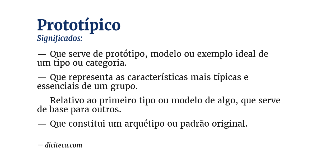 Significado de prototípico