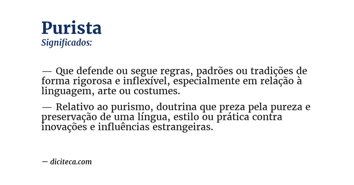 Significado de purista