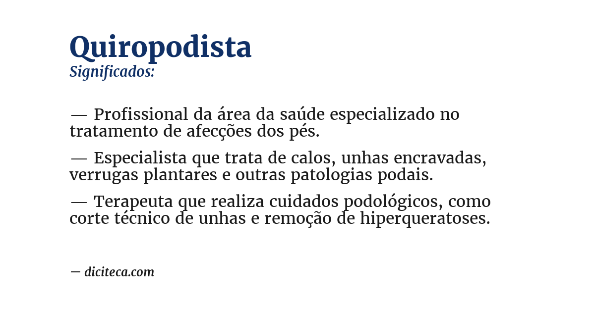 Significado de quiropodista