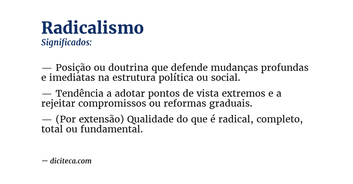 Significado de radicalismo