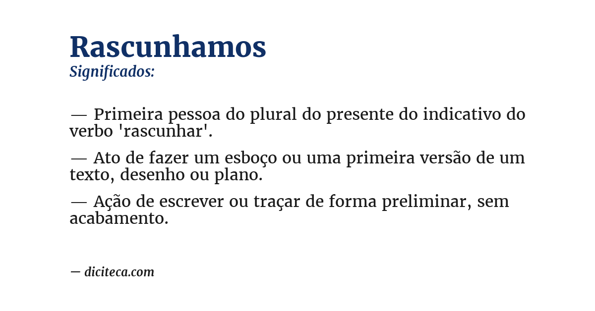Significado de rascunhamos