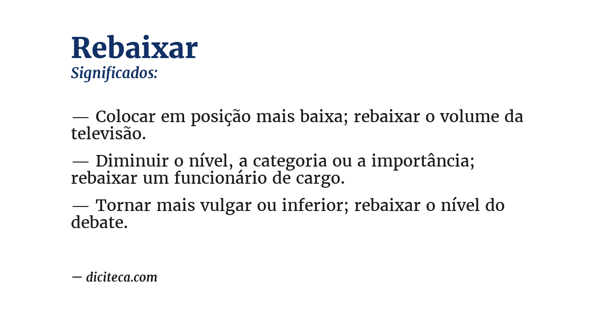 Significado de rebaixar