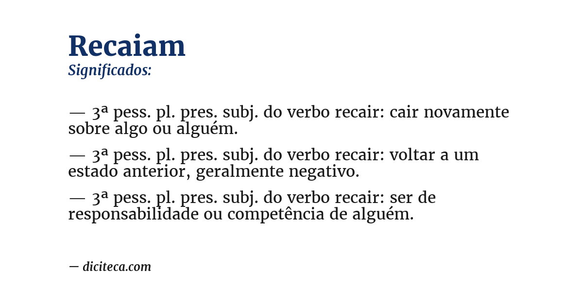 Significado de recaiam