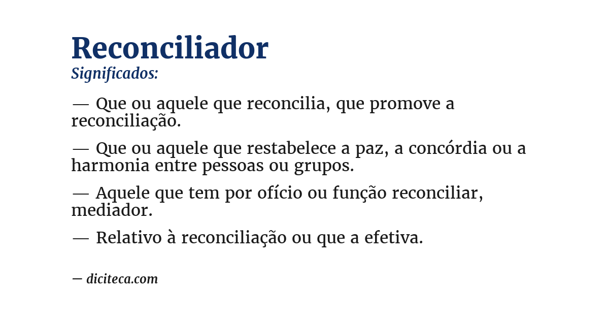 Significado de reconciliador