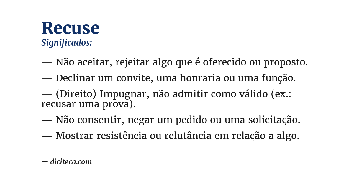 Significado de recuse