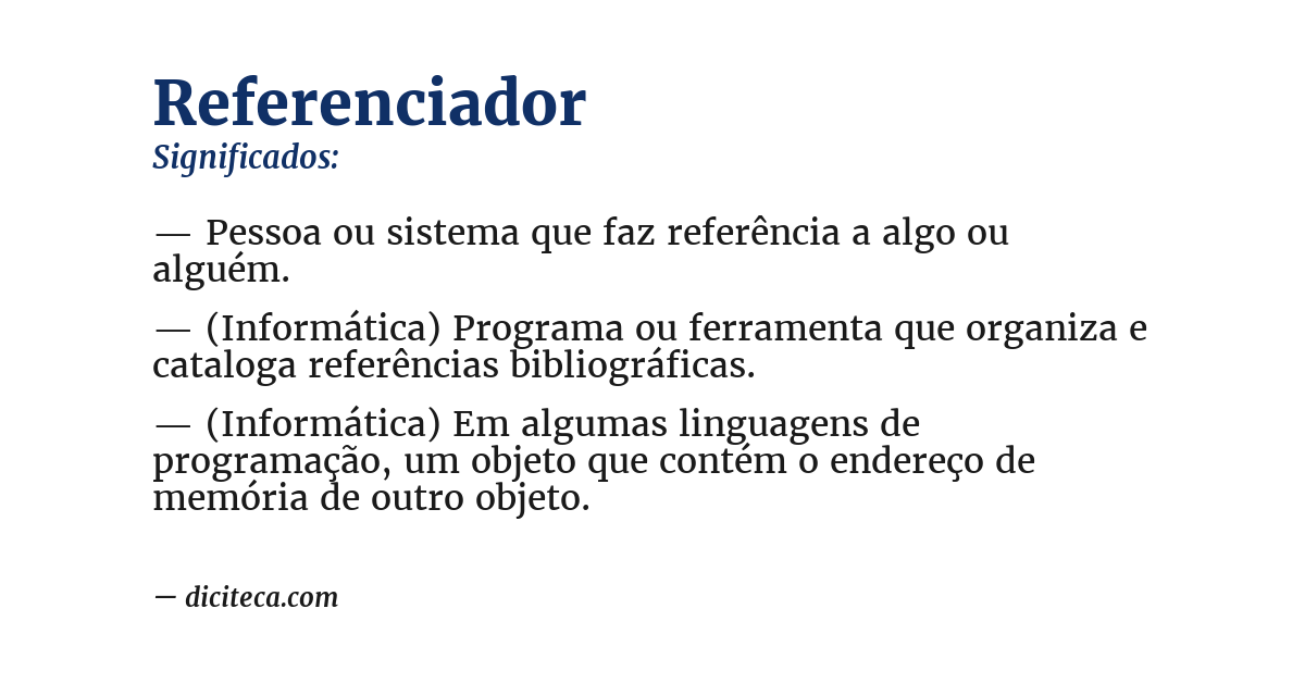 Significado de referenciador