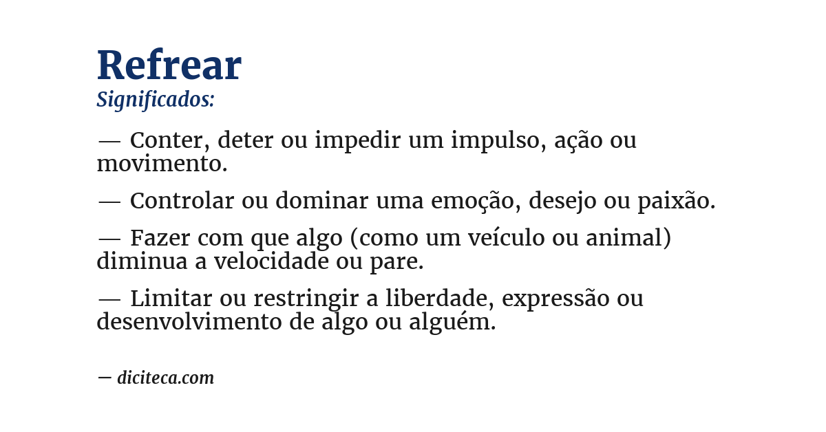 Significado de refrear