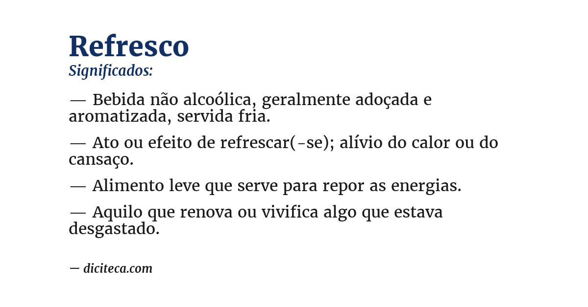 Significado de refresco