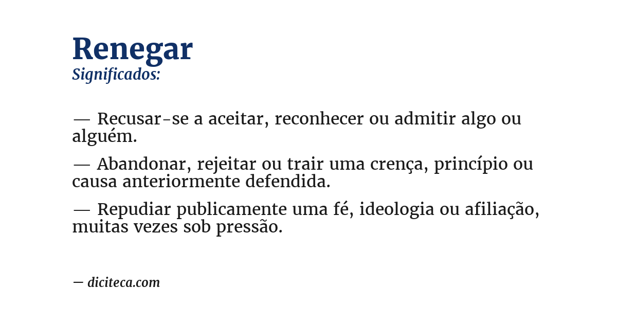 Significado de renegar
