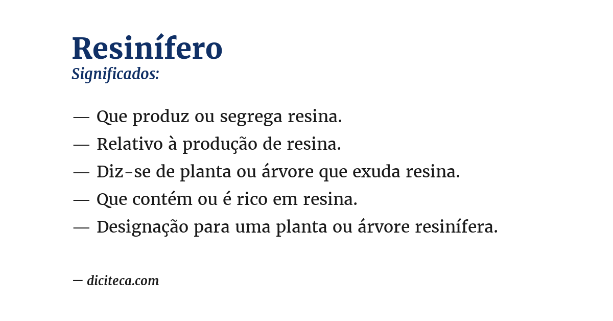Significado de resinífero