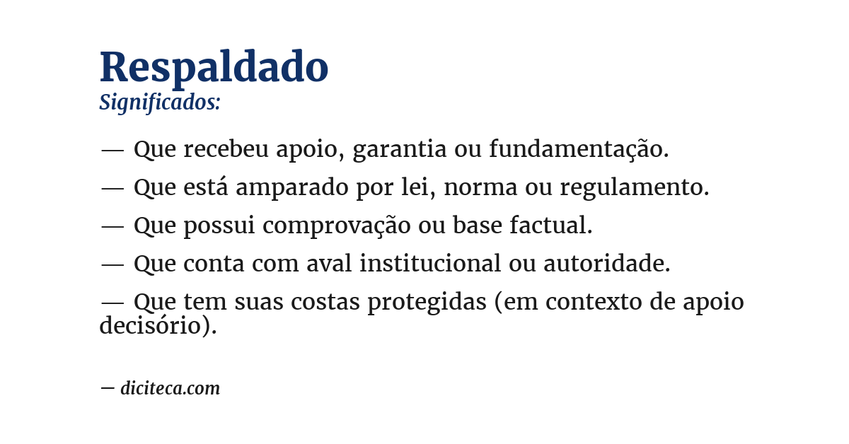 Significado de respaldado