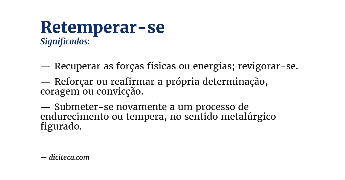 Significado de retemperar-se