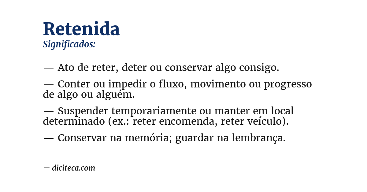 Significado de retenida