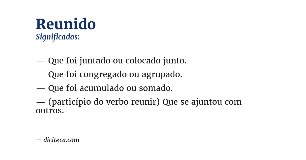 Significado de reunido