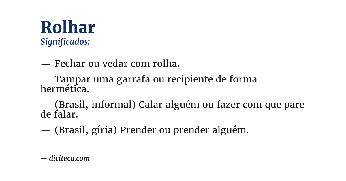 Significado de rolhar