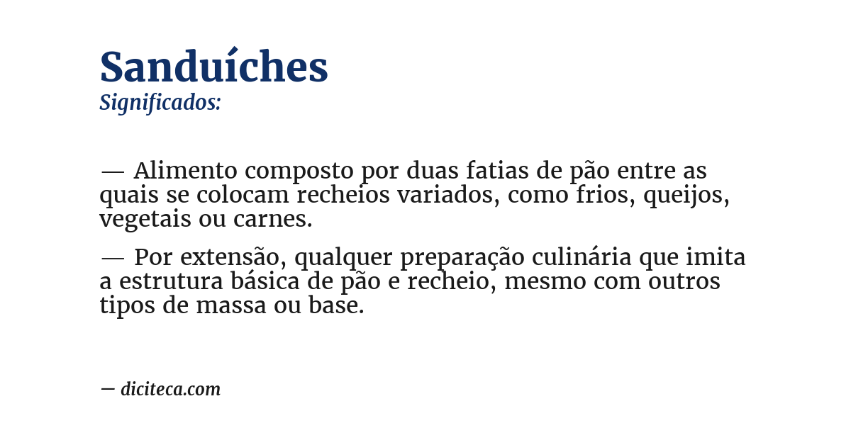Significado de sanduíches