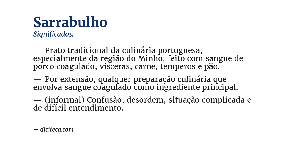 Significado de sarrabulho