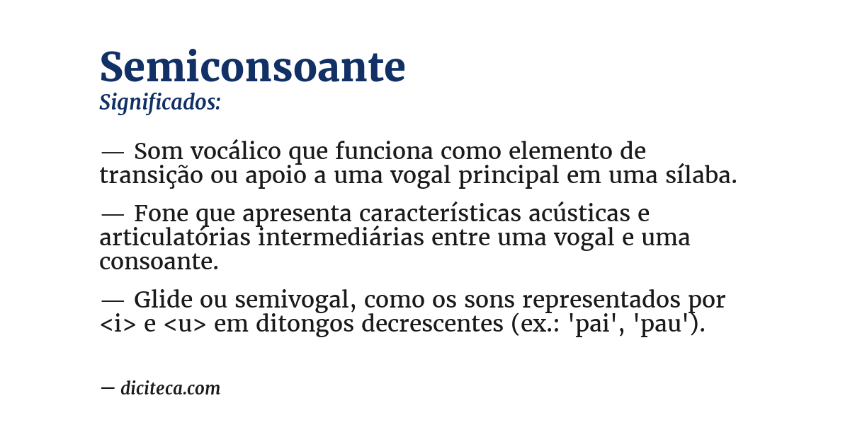 Significado de semiconsoante