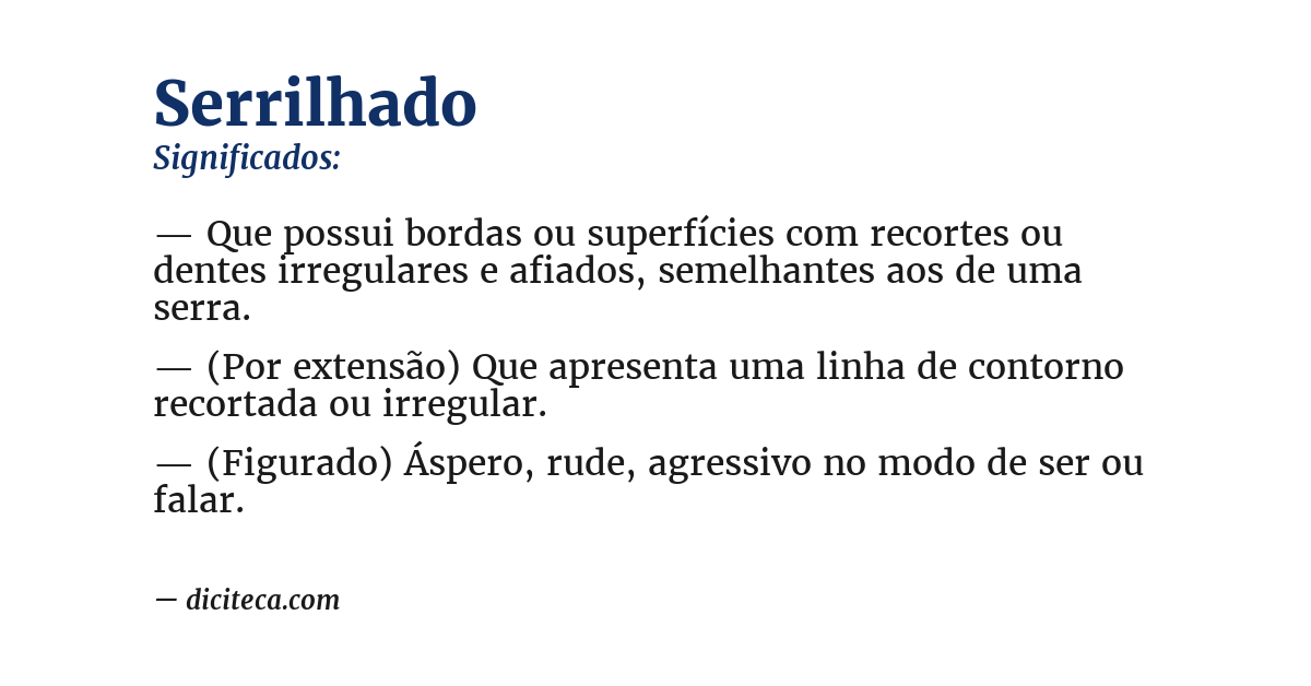 Significado de serrilhado