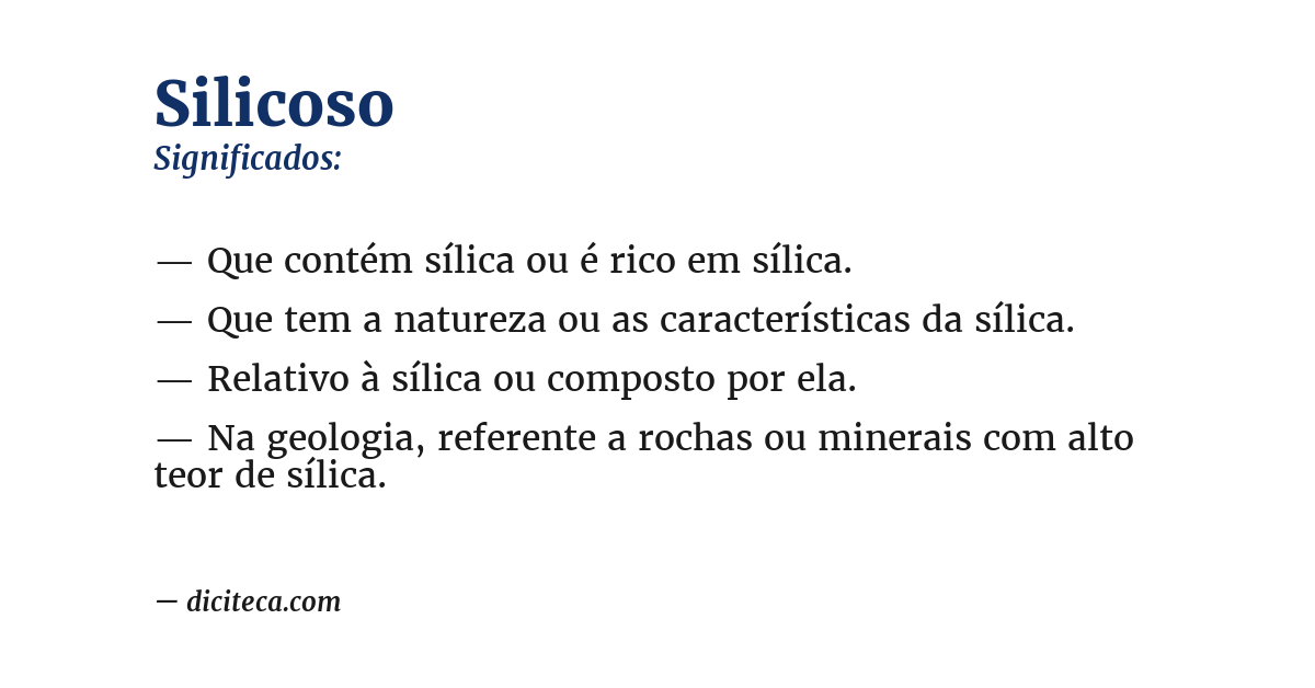 Significado de silicoso