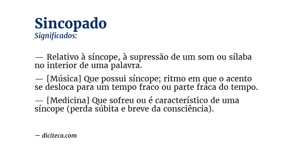 Significado de sincopado