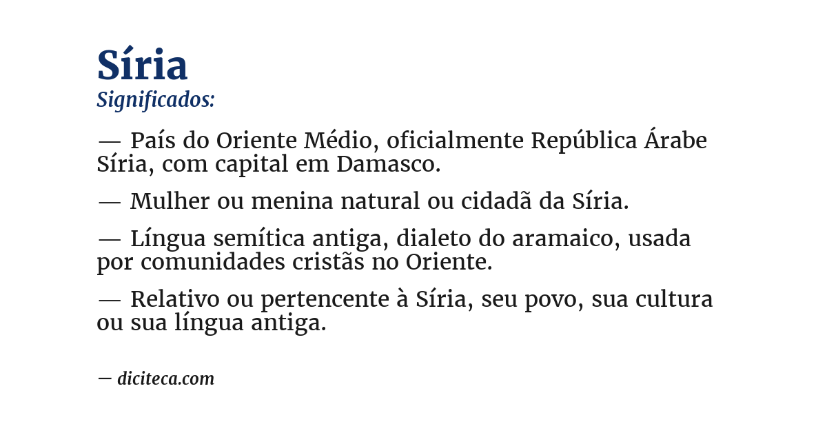 Significado de síria