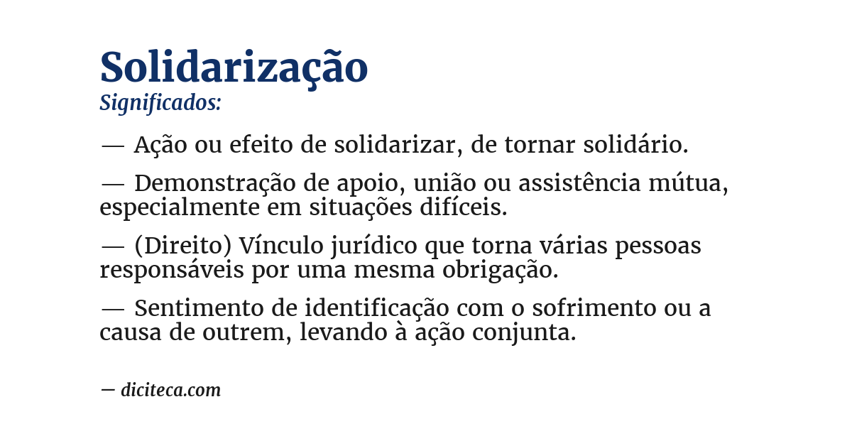 Significado de solidarização
