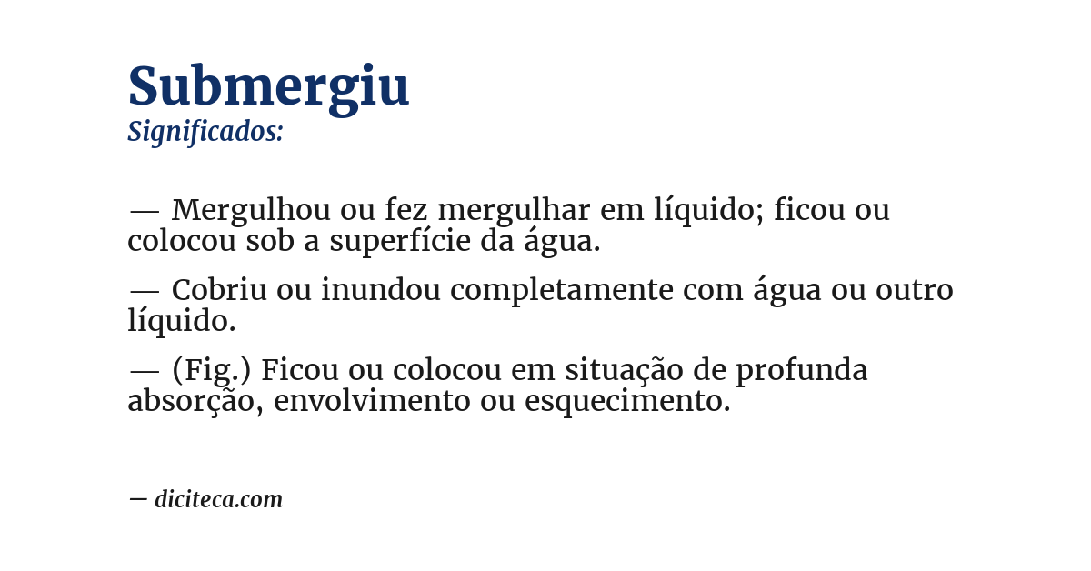 Significado de submergiu
