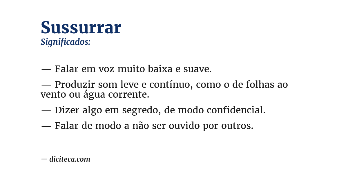 Significado de sussurrar