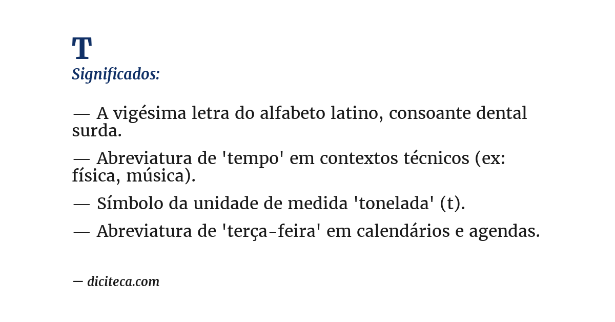 Significado de t