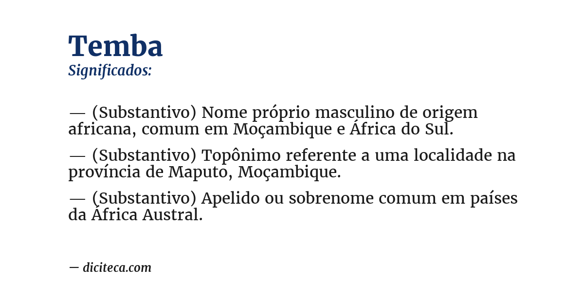 Significado de temba
