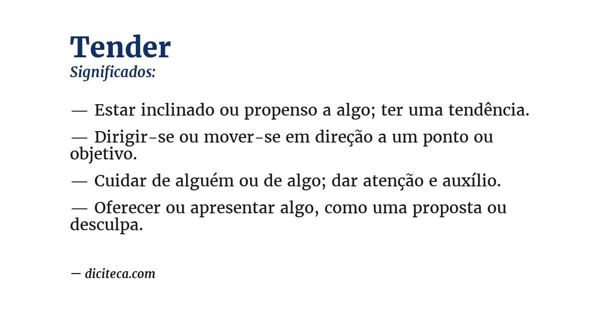 Significado de tender