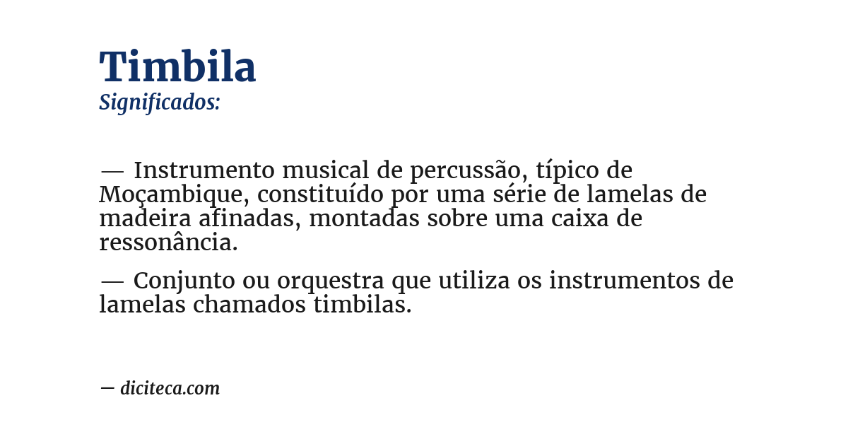 Significado de timbila