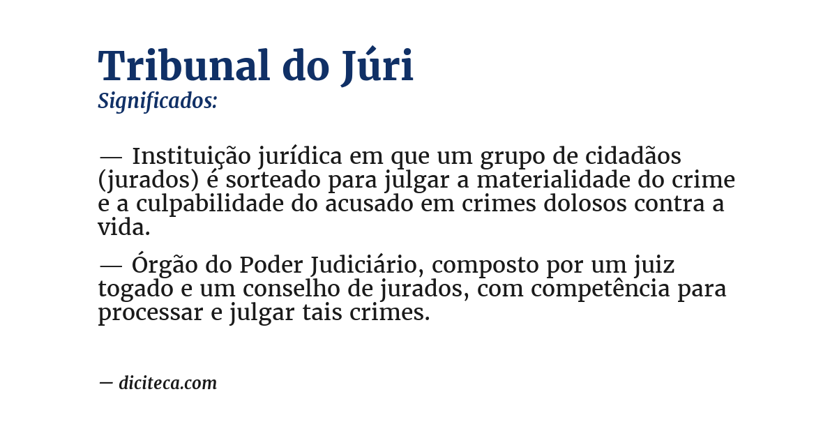 Significado de tribunal do júri