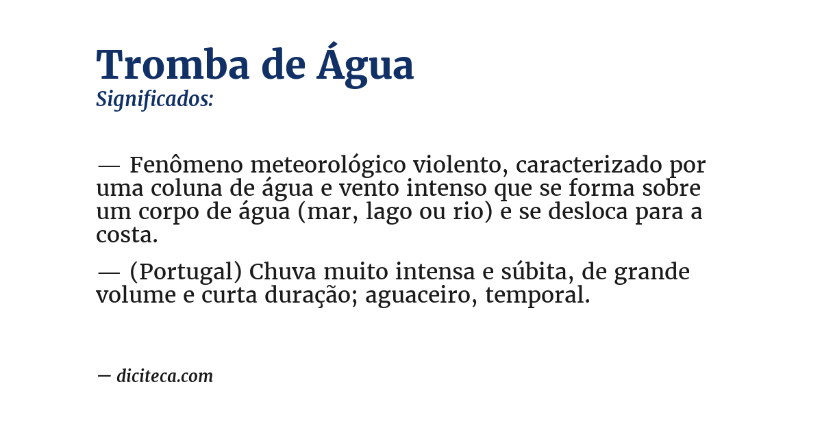 Significado de tromba de água