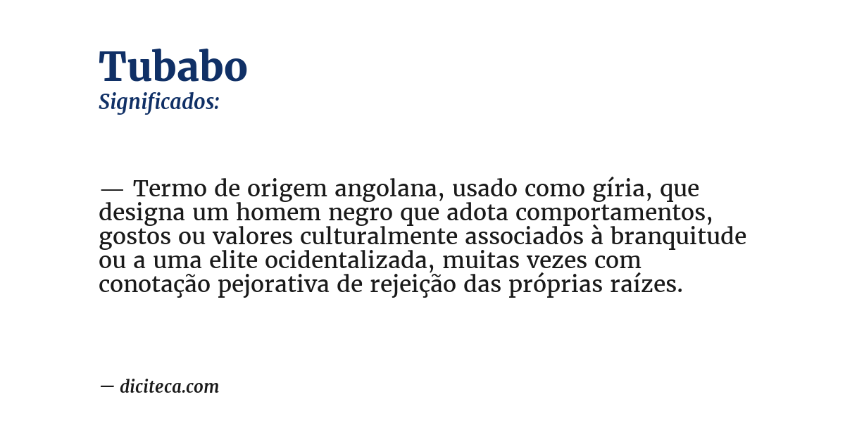 Significado de tubabo
