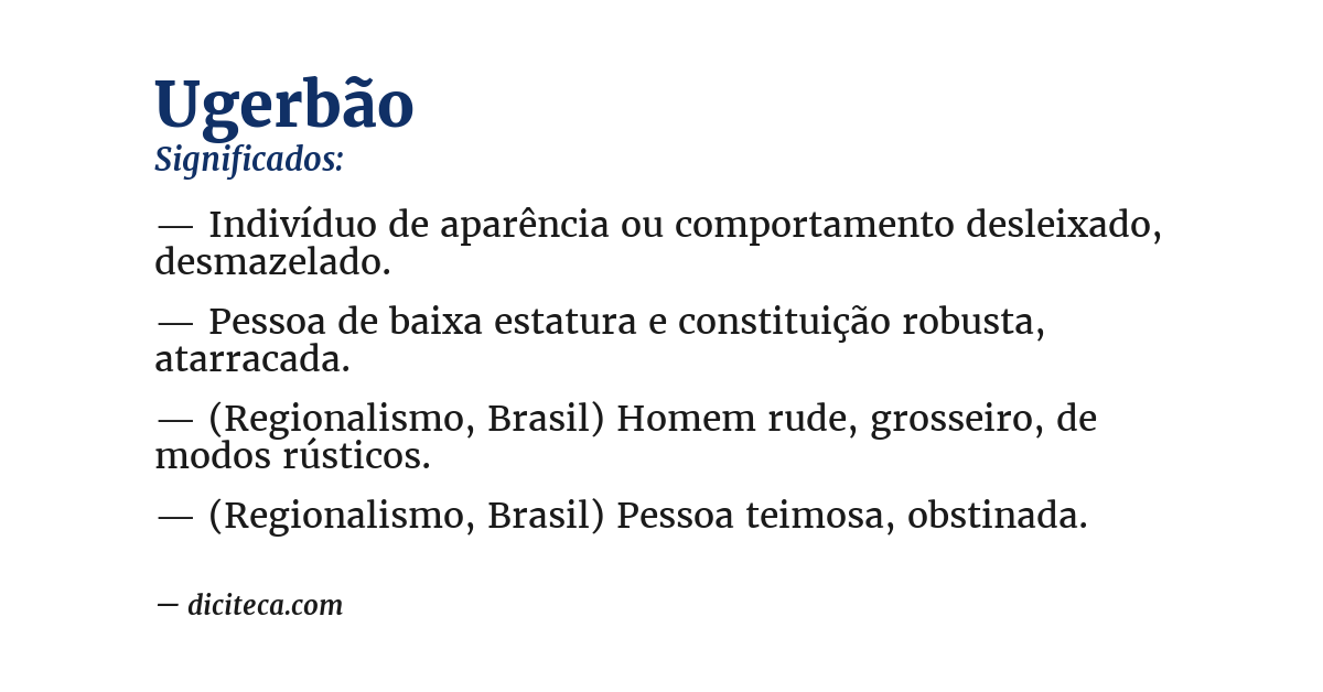 Significado de ugerbão