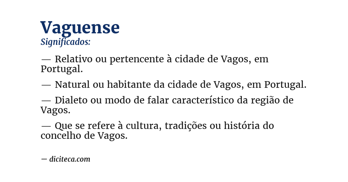 Significado de vaguense