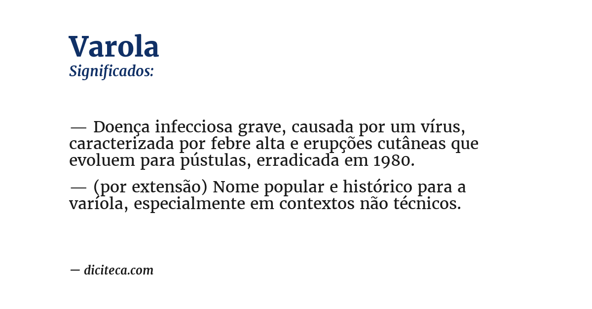 Significado de varola
