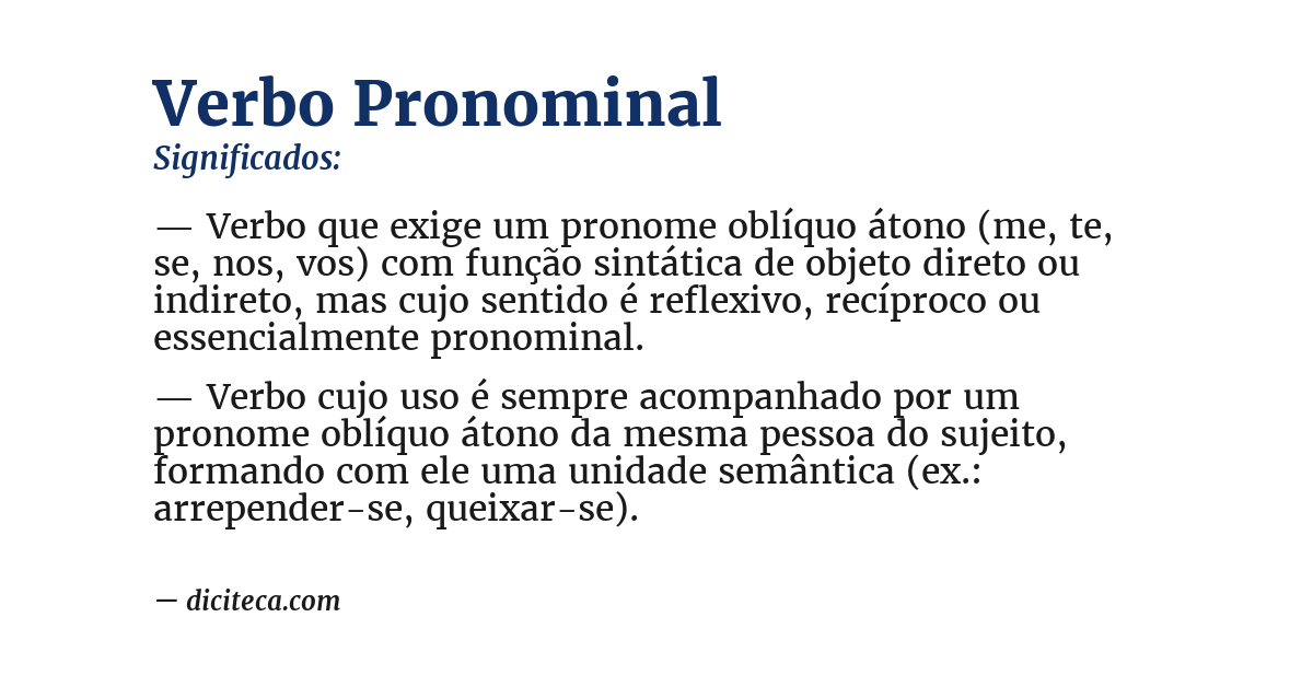 Significado de verbo pronominal