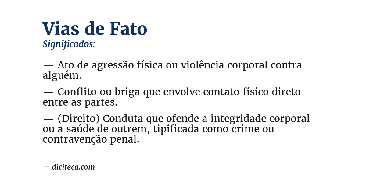 Significado de vias de fato